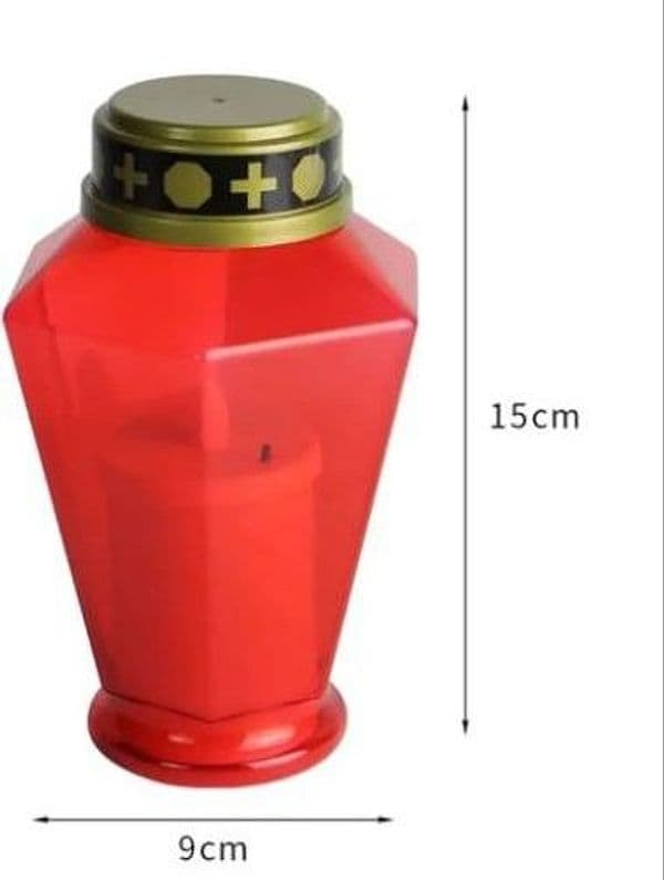 LUMINO VOTIVO CIMITERIALE A LED EFFETTO FIAMMA CON BATTERIE 2AA E INTERRUTTORE in Candele LED Fatma - Giugliano in Campania, commercioVirtuoso.it