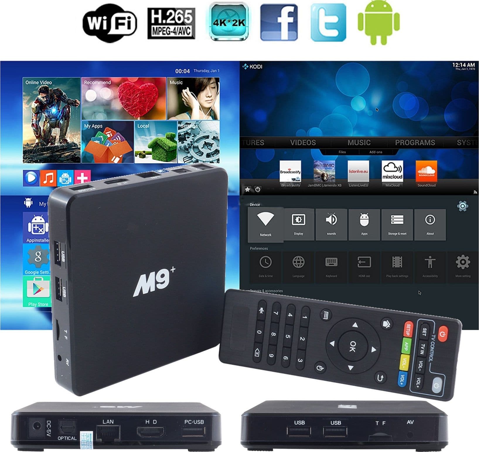 M9 ANDROID 5.1 TV BOX 3D 4K*2K 1080P QUADCORE 8GB 1GBM9 Android 5.1 TV 4K M9+ Elettronica/Home Cinema TV e video/Dispositivi per lo Streaming/Client Streaming Trade Shop italia - Napoli, Commerciovirtuoso.it