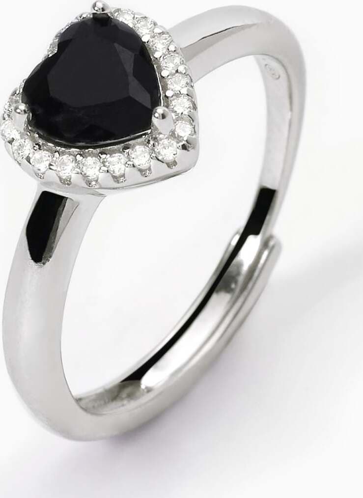 Mabina---Anello-con-cuore-nero-LOVE-AFFAIR