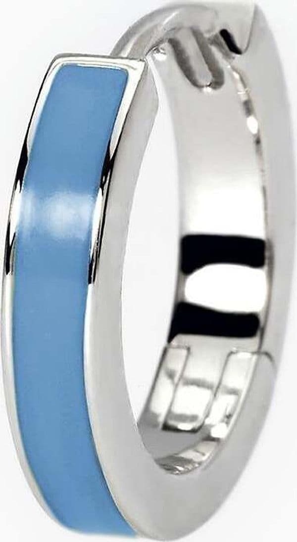 Mabina---Orecchino-in-argento-a-cerchio-con-smalto-blu-COLOR-BLOCK