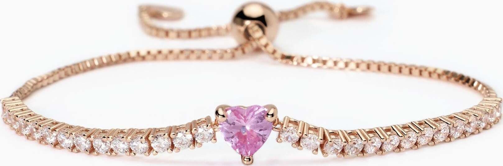 Mabina--Bracciale-in-argento-placcato-oro-rosa-con-tormalina-sintetica