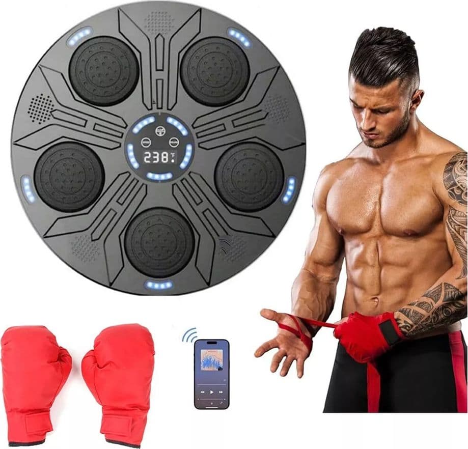 MACCHINA DA BOXE MUSICALE PARETE BLUETOOTH LUCE LED ALTOPARLANTE ALLENAMENTO CASA in Set da palestra Trade Shop italia - Napoli, commercioVirtuoso.it