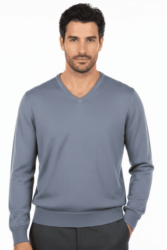 Maglia uomo LA FILERIA - Scollo a V in T-shirt Couture - Sestu, commercioVirtuoso.it