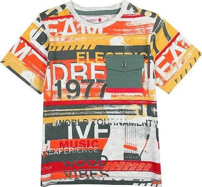 Maglia Mezze Maniche Multi Color Bambino in Cotone Maglietta Maniche Corte Bimbo Estiva t-Shirt Stampata con Taschina Frontale t-shirt bambino/ragazzo Piccole Canaglie - Tropea, Commerciovirtuoso.it