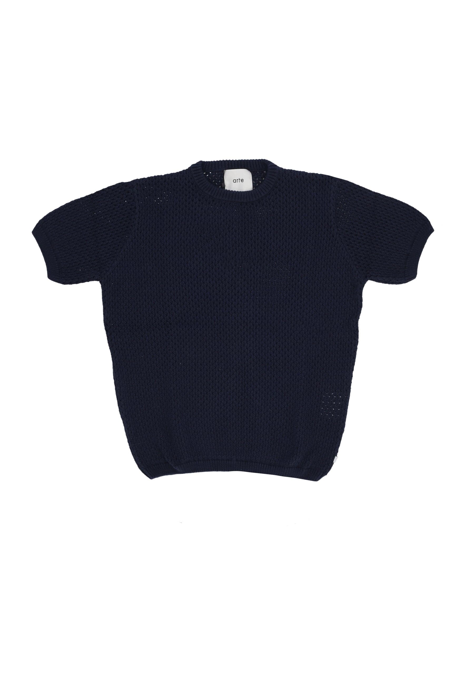 ARTE Maglietta Manica Lunga Uomo Crochet Knit Tee Navy da uomo in T-shirt Drestige - Casamassima, commercioVirtuoso.it