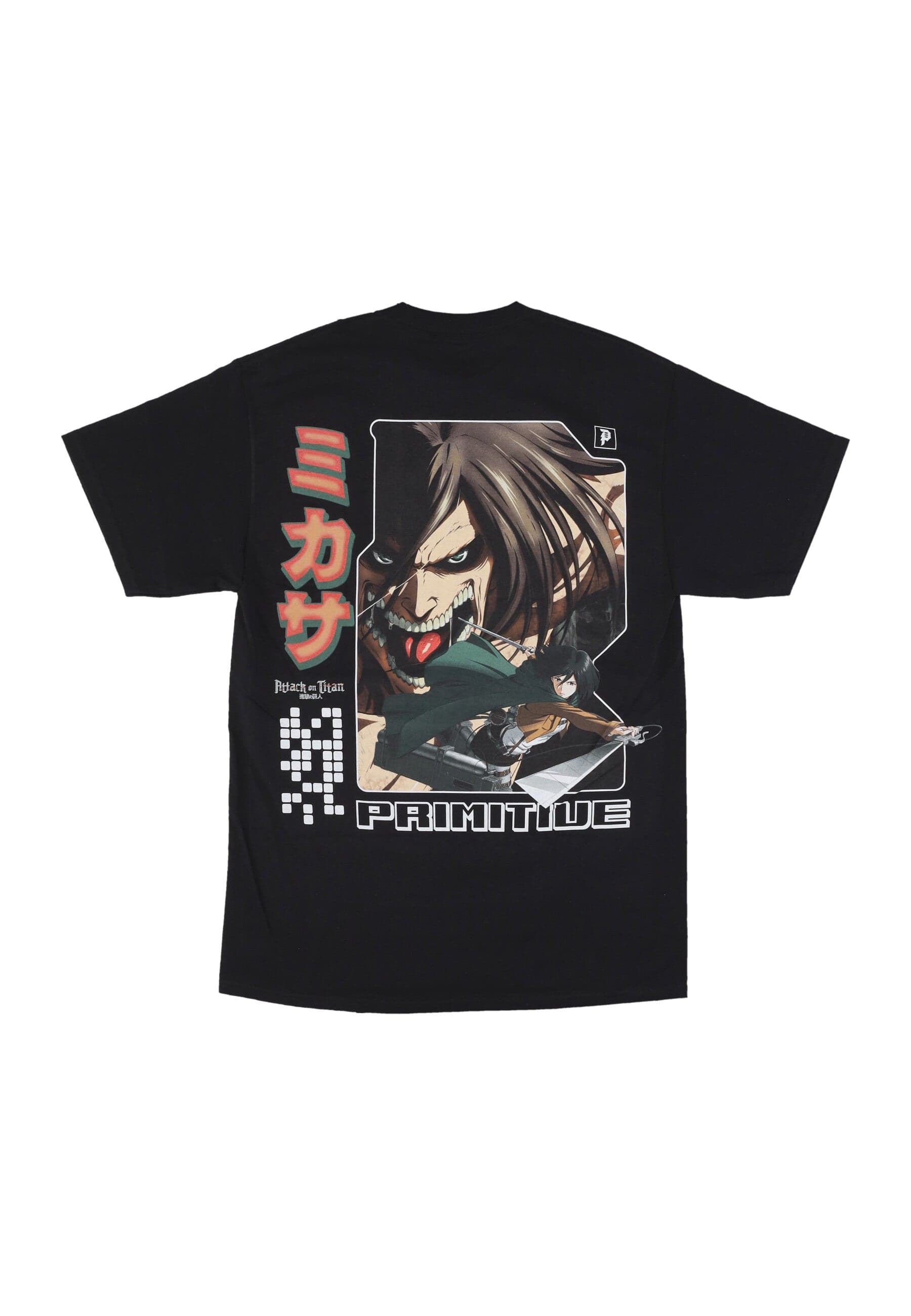 PRIMITIVE Maglietta Uomo Mikasa Tee X Attack On Titan Black da uomo in T-shirt Drestige - Casamassima, commercioVirtuoso.it