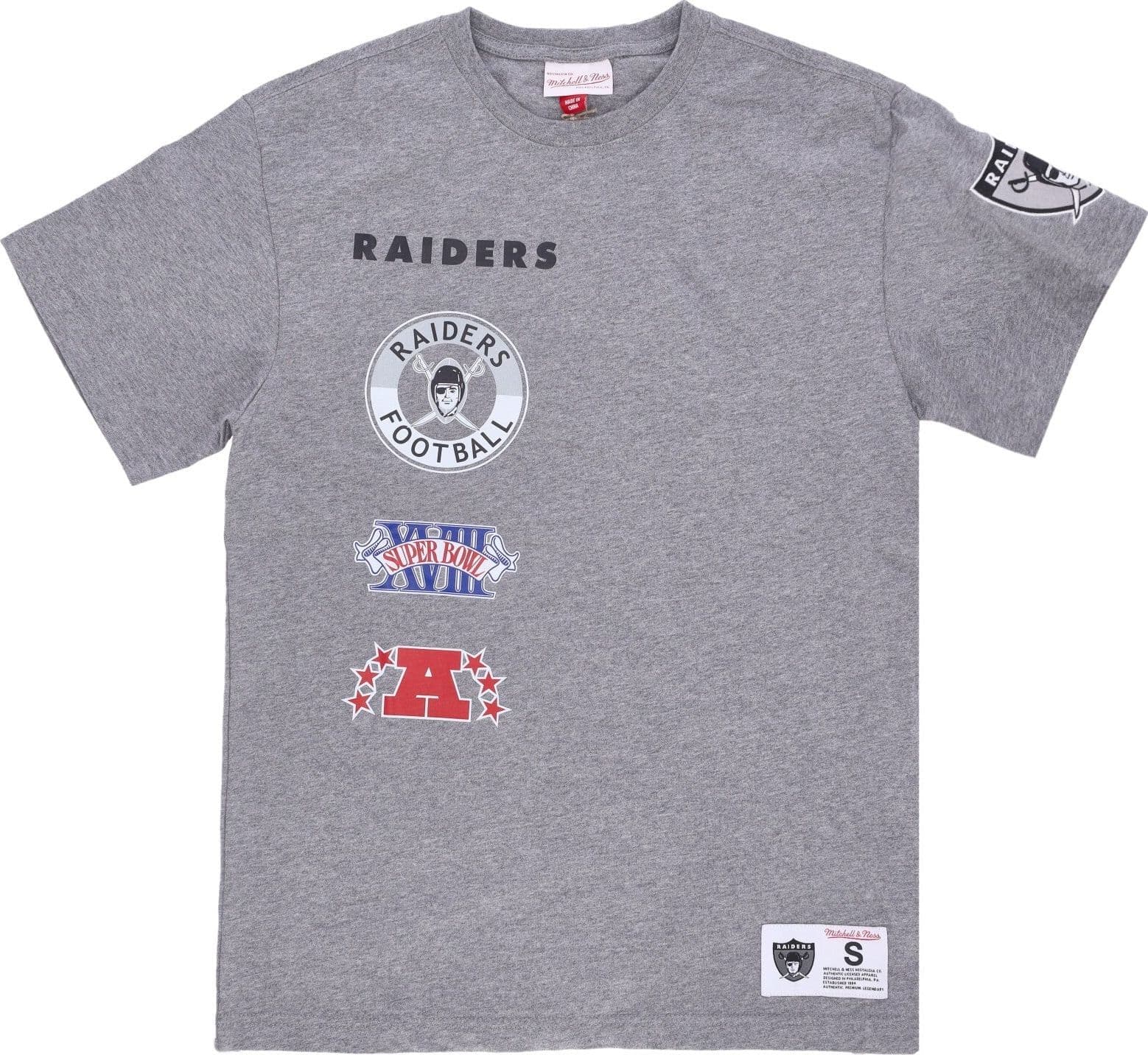MITCHELL & NESS Maglietta Uomo Nfl Hometown Tee Oakrai Grey Heather da uomo in T-shirt Drestige - Casamassima, commercioVirtuoso.it