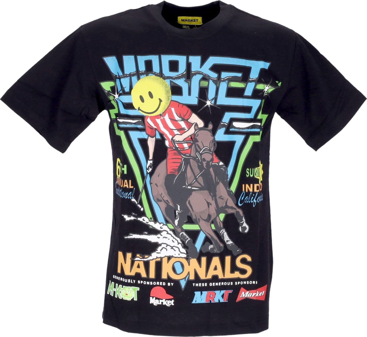 MARKET Maglietta Uomo Polo Horserace Tee X Smiley Black da uomo in Polo Drestige - Casamassima, commercioVirtuoso.it