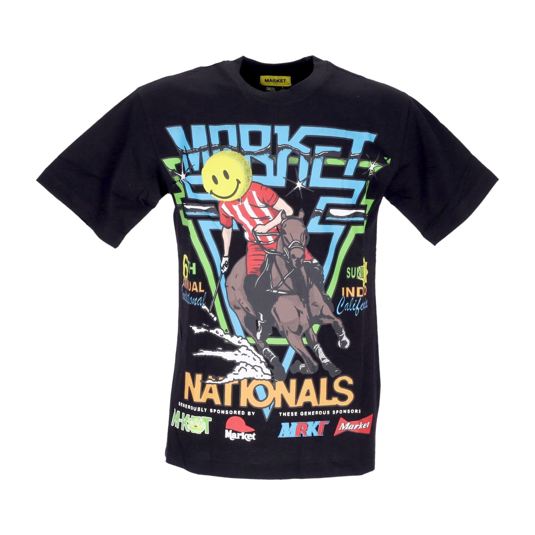 MARKET Maglietta Uomo Polo Horserace Tee X Smiley Black da uomo in Polo Drestige - Casamassima, commercioVirtuoso.it