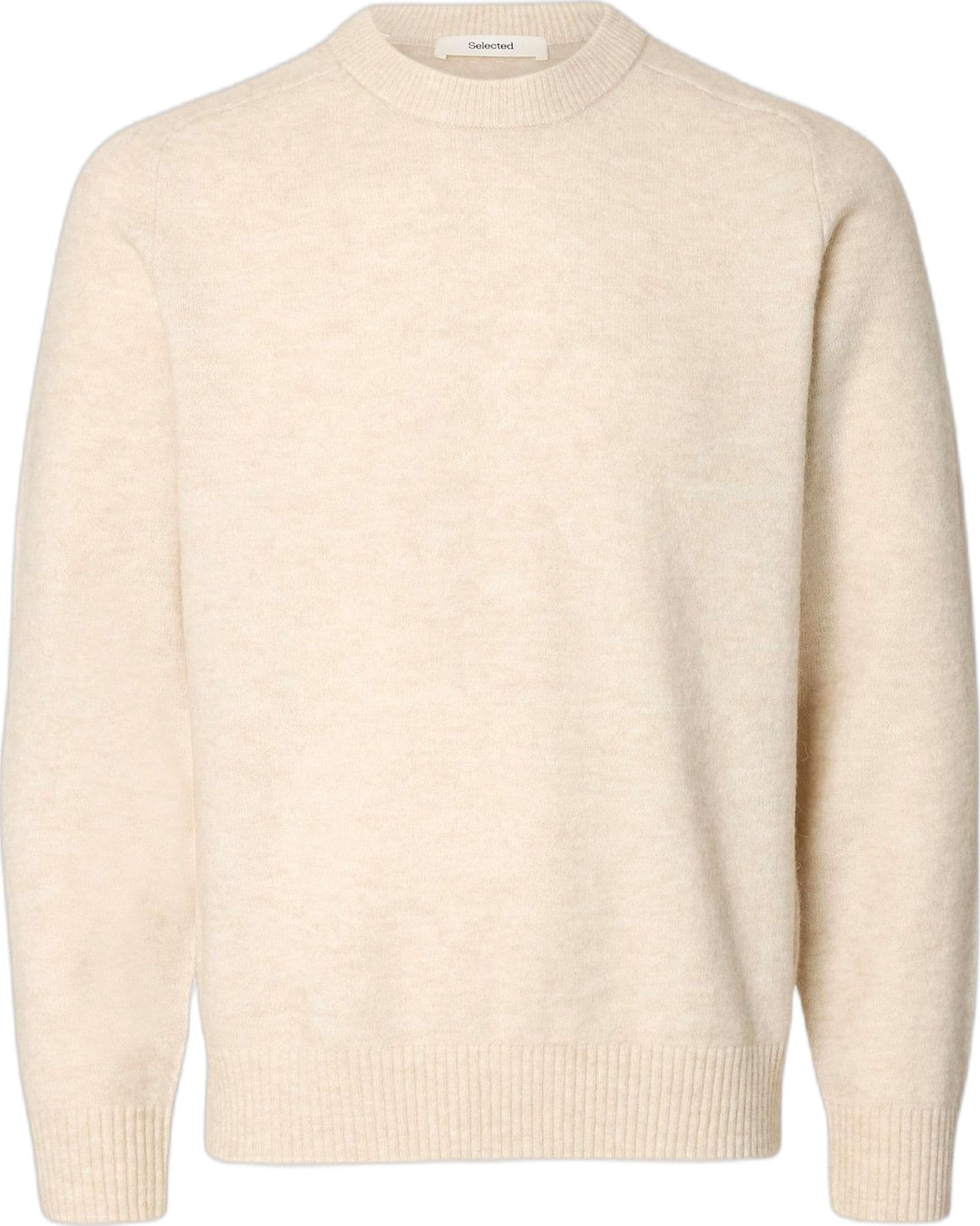 SELECTED maglione girogola selected homme rai ls knit crewneck - oatmeal da uomo in Maglioni Drestige - Casamassima, commercioVirtuoso.it