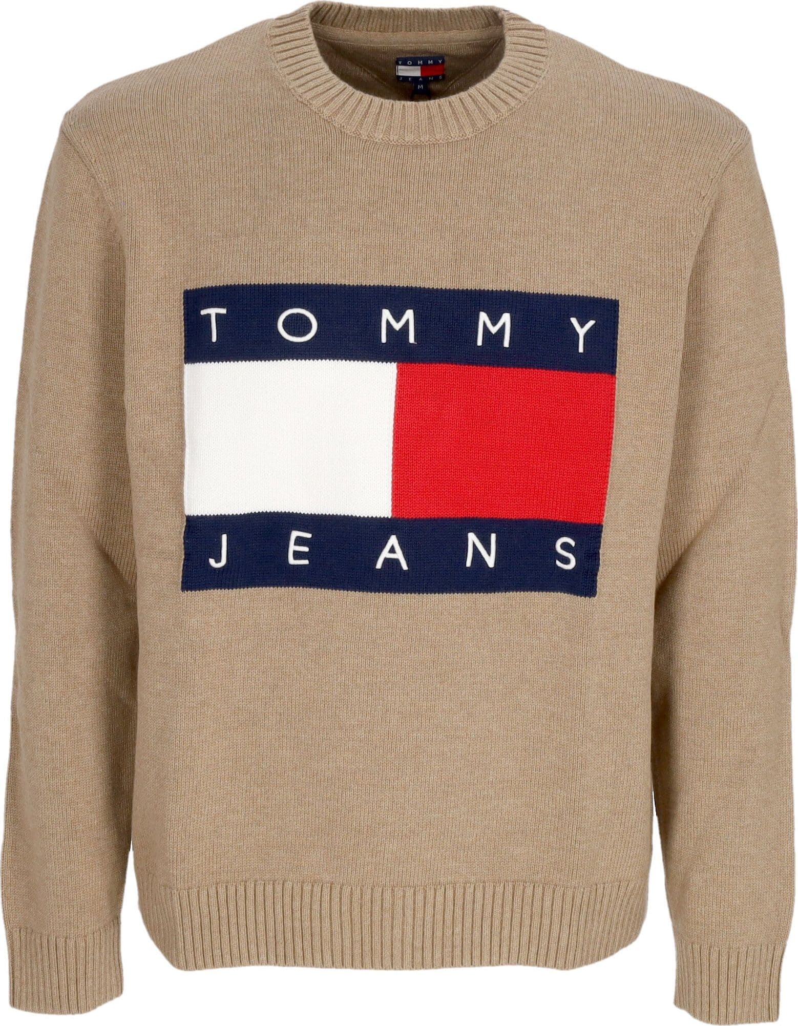 Tommy Hilfiger Maglione Uomo Logo Sweater Vintage Camel Melange da uomo in Maglioni Drestige - Casamassima, commercioVirtuoso.it