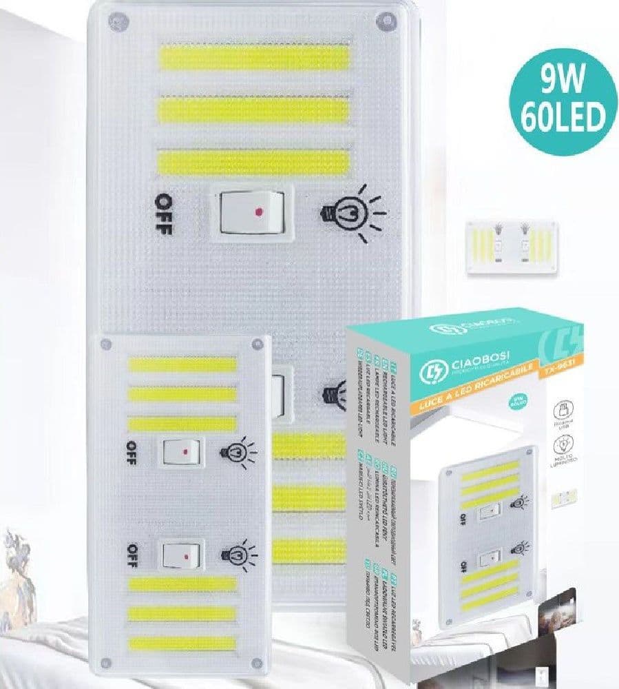 Magnetic Cob Light Armadietto Emergenza Ricaricabile 9w 60 Led Cordless Tx-9631 Illuminazione/Illuminazione per interni/Illuminazione speciale/Luci notturne Trade Shop italia - Napoli, Commerciovirtuoso.it