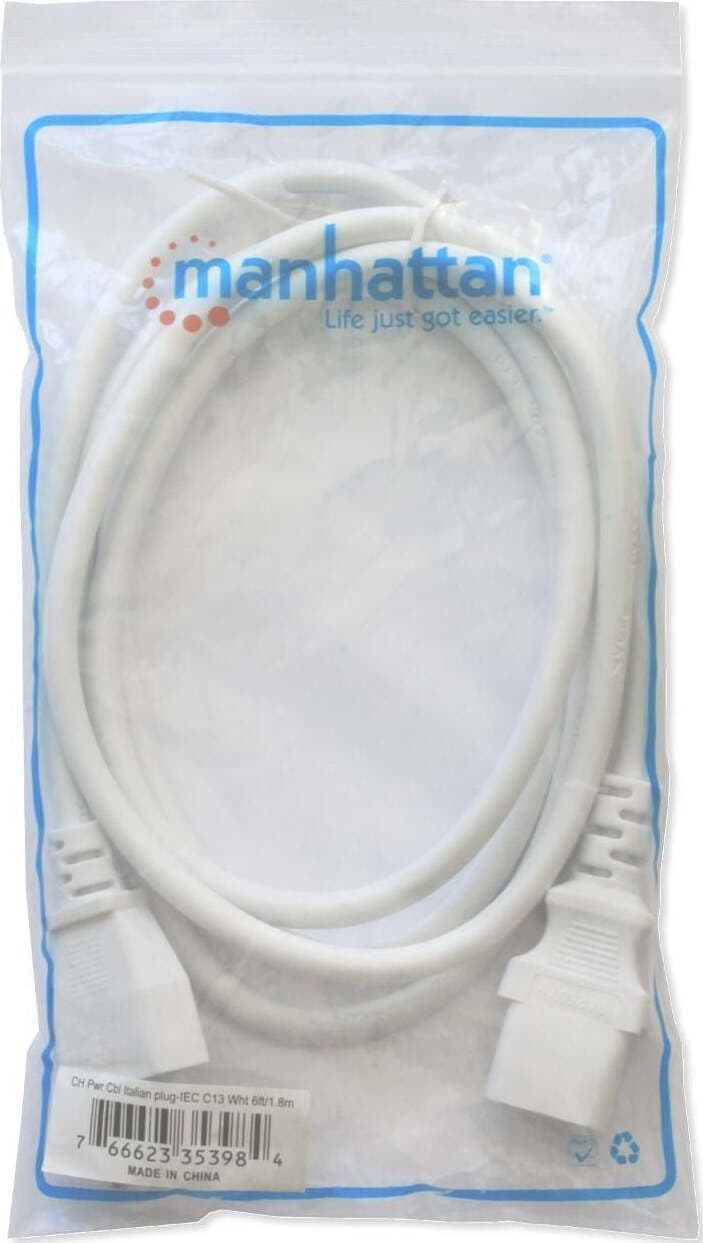 MANHATTAN Cavo Alimentazione C13 F a Italiana 1,8 m Bianco Elettronica/Home Audio e Hi-Fi/Accessori/Cavi/Cavi di alimentazione Scontolo.net - Potenza, Commerciovirtuoso.it