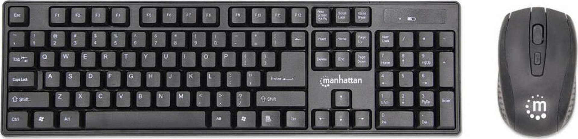 Manhattan-Set-Tastiera-QWERTY-Wireless-e-Mouse-Ottico