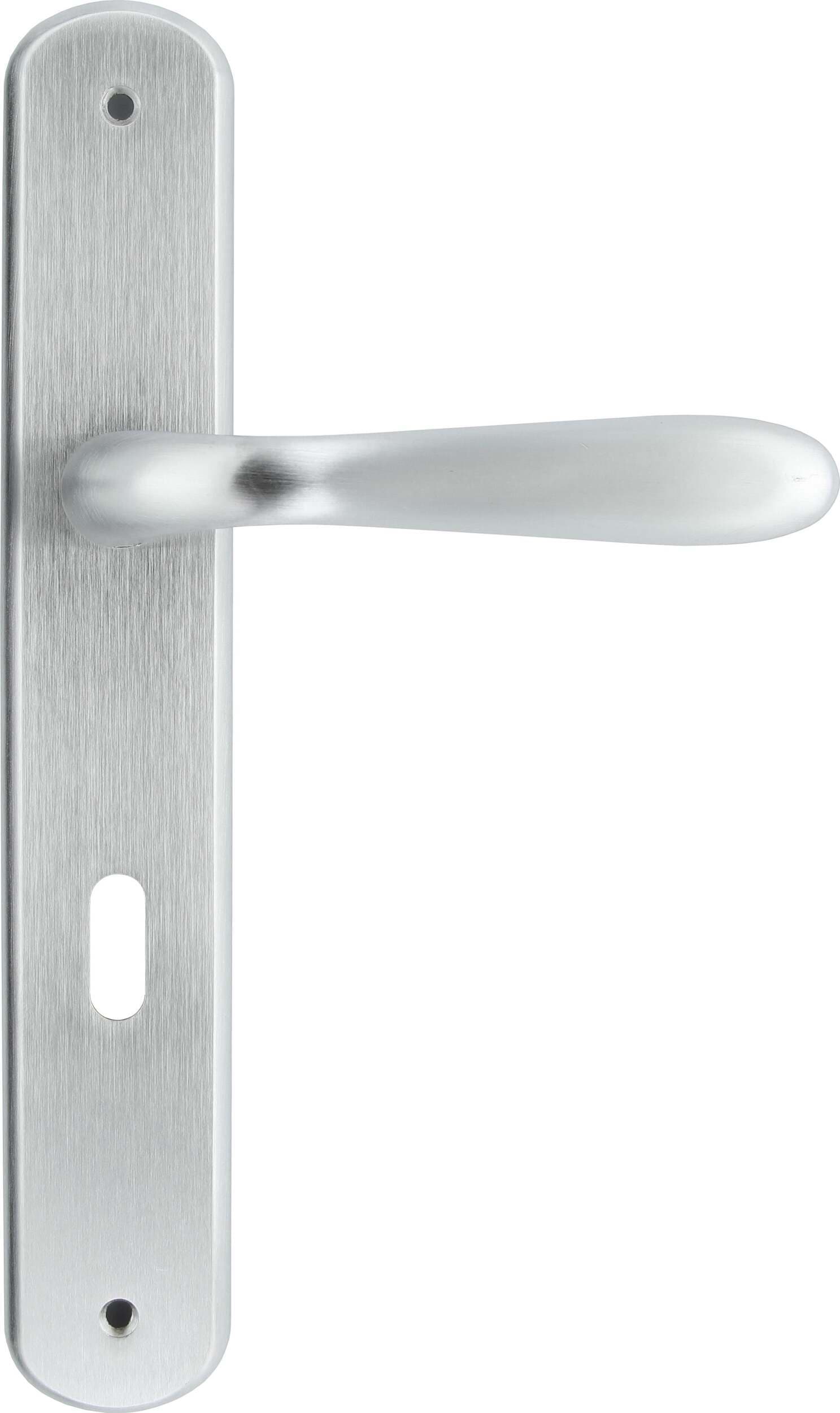 Maniglia a Goccia per Porte Maniglia Con Placca Q8/70 in Lega Finitura Cromo Satinato Fai da te/Ferramenta/Ferramenta e serrature per porte/Set maniglie Ferus - Montoro, Commerciovirtuoso.it