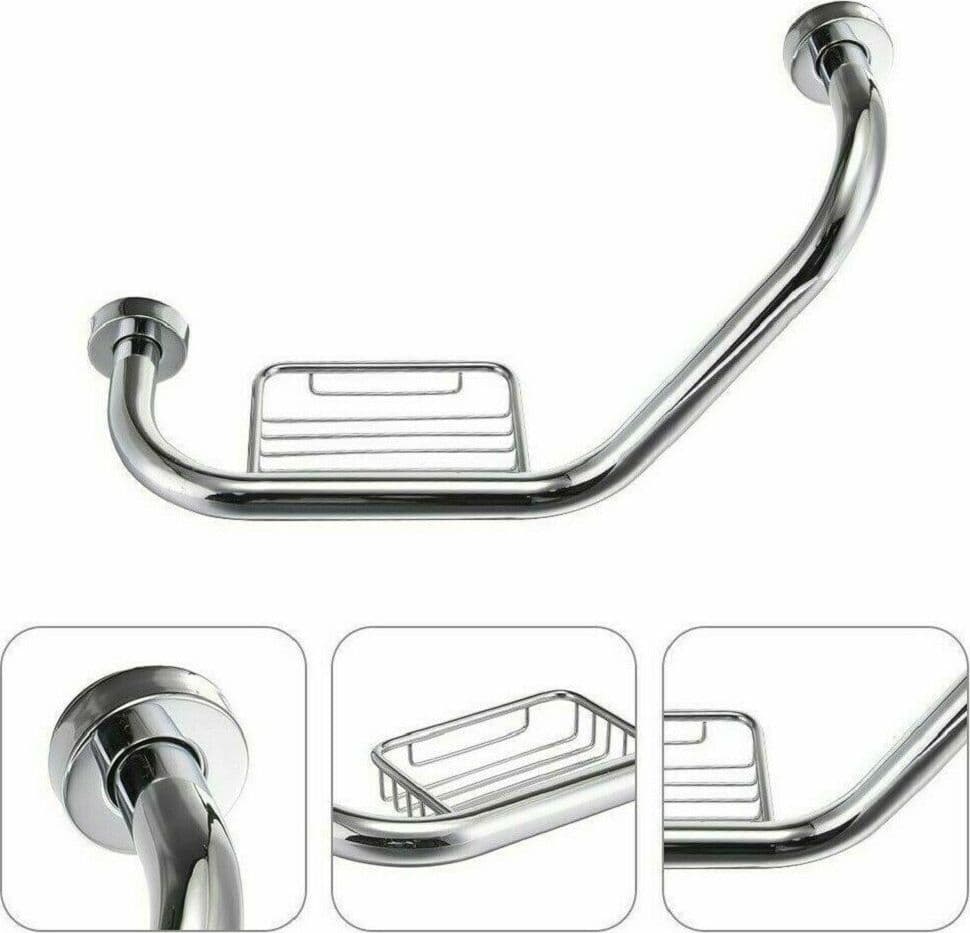 Maniglione-Sicurezza-Bagno-Portasapone-Maniglia-Doccia-Anziani-Disabili-45-Cm