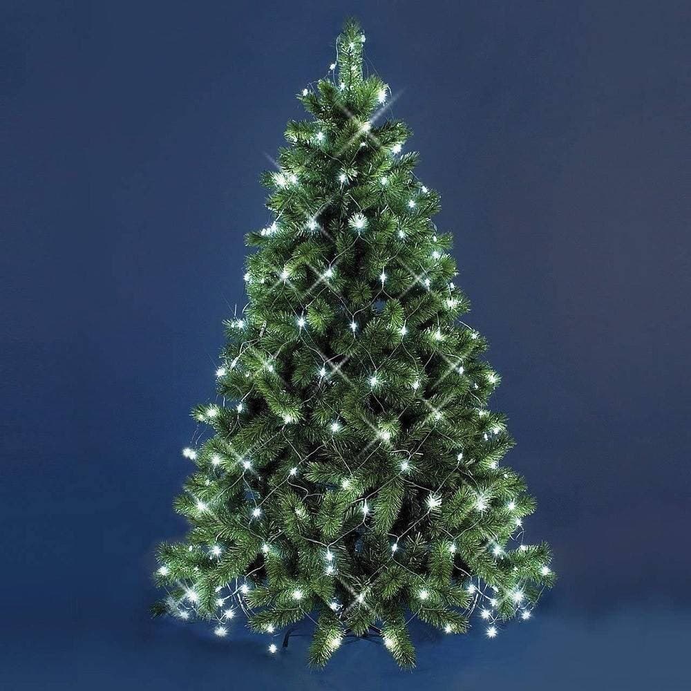 Mantello-Rete-240-Led-Per-Albero-Di-Natale-Luci-Luce-Bianco-Freddo-1,50-Metri