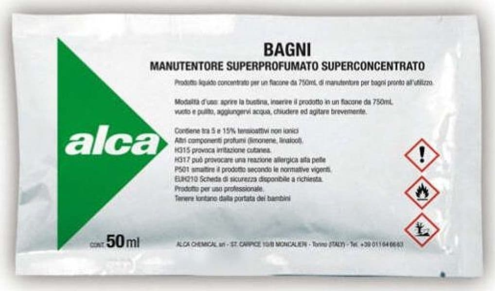 Manutentore Bagni Linea Monodose - superprofumato - Alca - bustina da 50 ml Casa e cucina/Detergenti e prodotti per la pulizia/Detergenti per la casa/Detergenti multiuso Eurocartuccia - Pavullo, Commerciovirtuoso.it