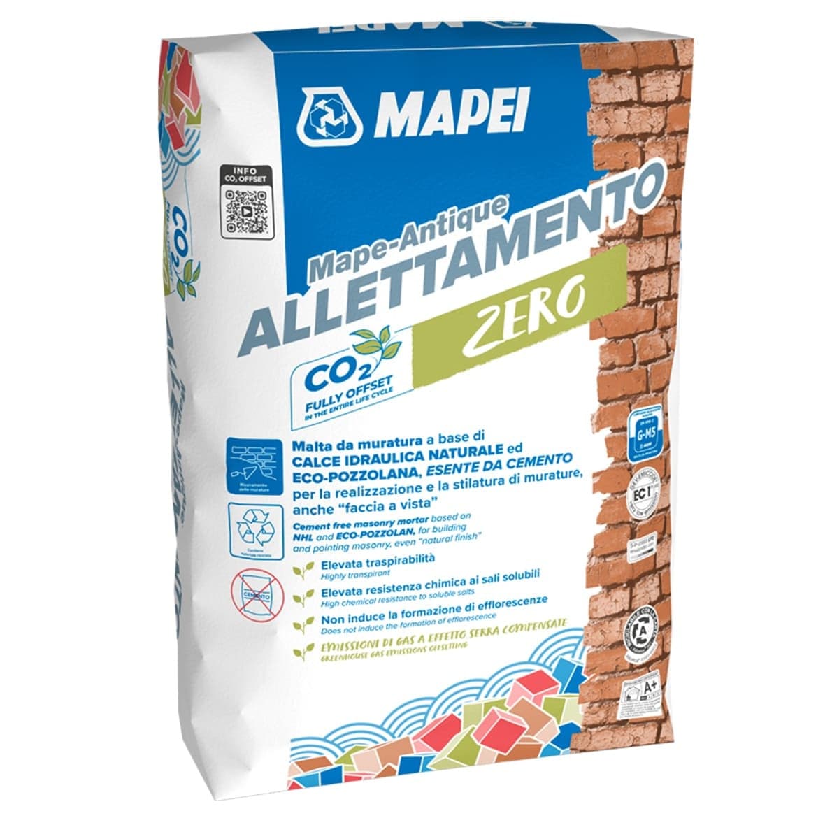 Mapei Mape-Antique Allettamento Kg.25 Malta Da Muratura Base Calce Per Murature A Faccia A Vista