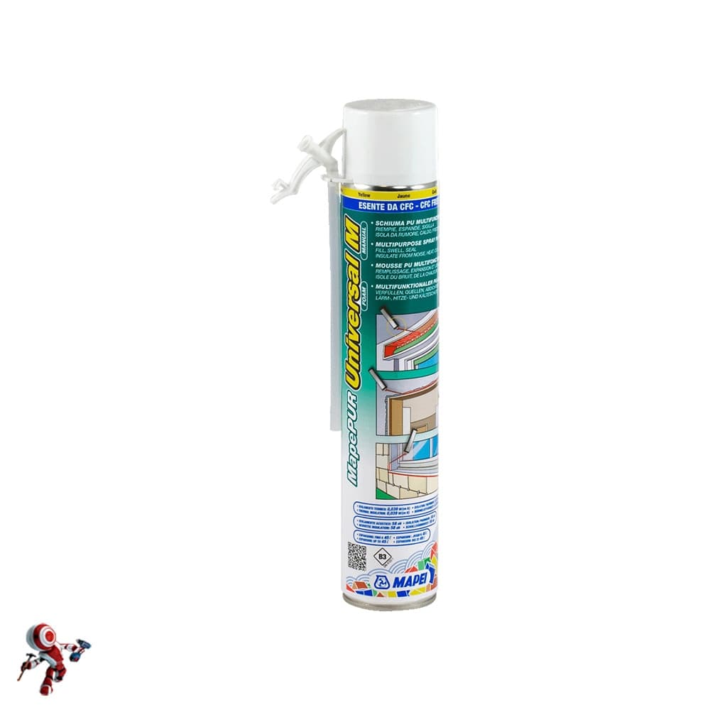 MAPEI MAPEPUR UNIVERSAL FOAM M ML.750 Schiuma poliuretanica autoespandente multifunzione per riempimento ed isolamento