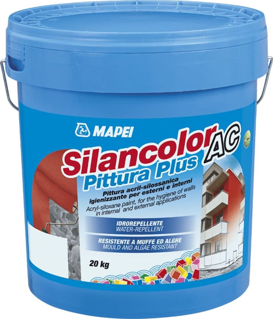 MAPEI-SILANCOLOR-AC-PITTURA-PLUS-KG.20-BIANCO-Pittura-acril-silossanica-igienizzante-per-interni-ed-esterni-idrorepellente