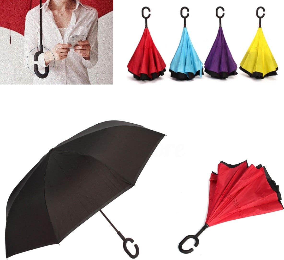 OMBRELLO REVERSIBILE APERTURA AL CONTRARIO AUTO ROVESCIATO ANTI PIOGGIA MODA in Ombrelli pieghevoli Trade Shop italia - Napoli, commercioVirtuoso.it