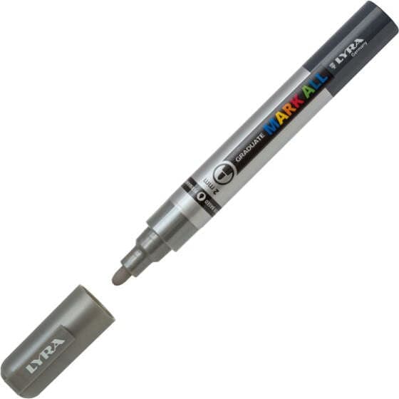 Marcatore a base d'acqua Graduate Mark All - punta tonda 2mm - argento - Lyra Cancelleria e prodotti per ufficio/Penne matite scrittura e correzione/Marcatori ed evidenziatori/Pennarelli indelebili e marcatori Eurocartuccia - Pavullo, Commerciovirtuoso.it
