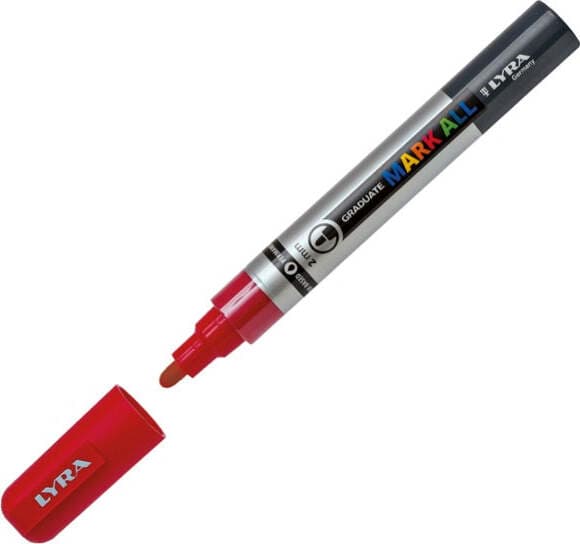 Marcatore a base d'acqua Graduate Mark All - punta tonda 2mm - rosso - Lyra Cancelleria e prodotti per ufficio/Penne matite scrittura e correzione/Marcatori ed evidenziatori/Pennarelli indelebili e marcatori Eurocartuccia - Pavullo, Commerciovirtuoso.it
