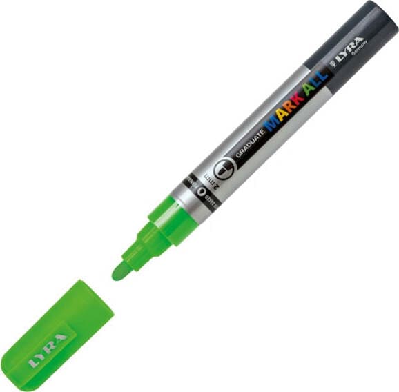 Marcatore a base d'acqua Graduate Mark All - punta tonda 2mm - verde fluo - Lyra Cancelleria e prodotti per ufficio/Penne matite scrittura e correzione/Marcatori ed evidenziatori/Pennarelli indelebili e marcatori Eurocartuccia - Pavullo, Commerciovirtuoso.it