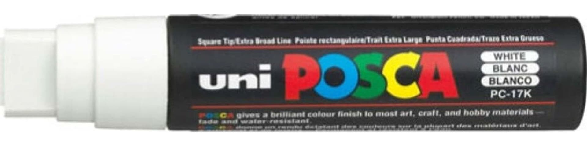 Marcatore a base d'acqua Uni Posca PC17K - punta extra large a scalpello 15 0mm - bianco - Uni Mitsubishi Cancelleria e prodotti per ufficio/Penne matite scrittura e correzione/Marcatori ed evidenziatori/Pennarelli indelebili e marcatori Eurocartuccia - Pavullo, Commerciovirtuoso.it