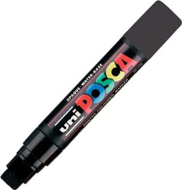 Marcatore a base d'acqua Uni Posca PC17K - punta extra large a scalpello 15 0mm - nero - Uni Mitsubishi Cancelleria e prodotti per ufficio/Penne matite scrittura e correzione/Marcatori ed evidenziatori/Pennarelli indelebili e marcatori Eurocartuccia - Pavullo, Commerciovirtuoso.it