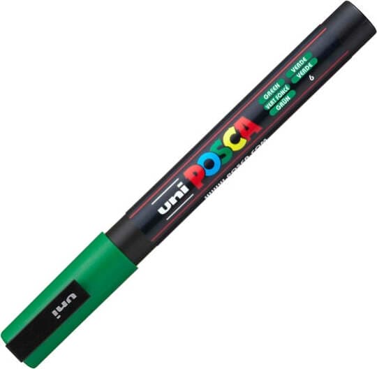 Marcatore a base d'acqua Uni Posca PC3M - punta fine da 0 9mm a 1 3mm - verde - Uni Mitsubishi Cancelleria e prodotti per ufficio/Penne matite scrittura e correzione/Marcatori ed evidenziatori/Pennarelli indelebili e marcatori Eurocartuccia - Pavullo, Commerciovirtuoso.it
