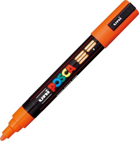 Marcatore a base d'acqua Uni Posca PC5M - punta tonda media da 1 8mm a 2 5mm - arancione - Uni Mitsubishi Cancelleria e prodotti per ufficio/Penne matite scrittura e correzione/Marcatori ed evidenziatori/Pennarelli indelebili e marcatori Eurocartuccia - Pavullo, Commerciovirtuoso.it