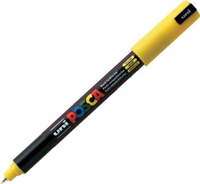 Marcatore a base d'acqua Uni Posca Pen PC1M - punta extra fine 0 7mm - giallo - Uni Mitsubishi Cancelleria e prodotti per ufficio/Penne matite scrittura e correzione/Marcatori ed evidenziatori/Pennarelli indelebili e marcatori Eurocartuccia - Pavullo, Commerciovirtuoso.it