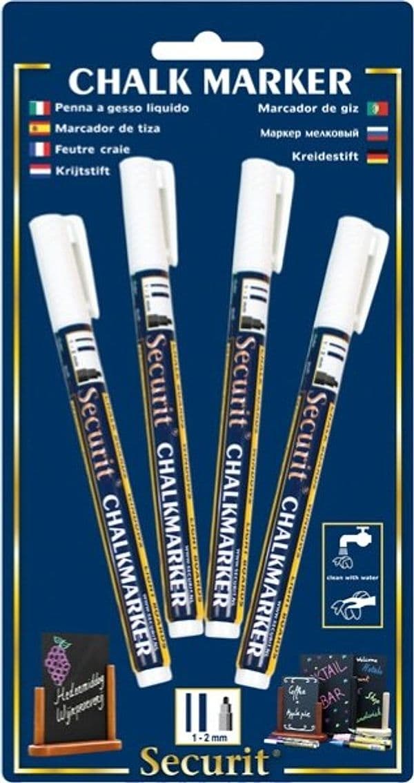 Marcatore a gesso liquido - punta fine da 1 00-2 00 mm - bianco - Securit - conf. 4 pezzi Cancelleria e prodotti per ufficio/Penne matite scrittura e correzione/Marcatori ed evidenziatori/Pennarelli indelebili e marcatori Eurocartuccia - Pavullo, Commerciovirtuoso.it