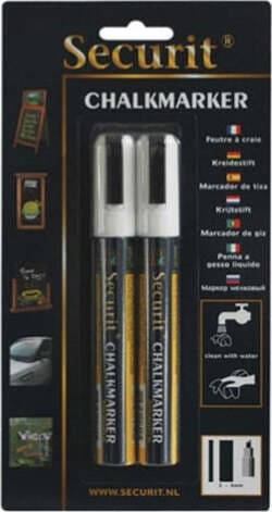 Marcatore a gesso liquido - punta media da 2 00-6 00mm - bianco - Securit - conf. 2 pezzi Cancelleria e prodotti per ufficio/Penne matite scrittura e correzione/Marcatori ed evidenziatori/Pennarelli indelebili e marcatori Eurocartuccia - Pavullo, Commerciovirtuoso.it