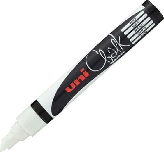 Marcatore a gesso liquido Uni Chalk Marker - punta tonda da 1 80 - 2 50 mm - bianco - Uni Mitsubishi Cancelleria e prodotti per ufficio/Penne matite scrittura e correzione/Marcatori ed evidenziatori/Pennarelli indelebili e marcatori Eurocartuccia - Pavullo, Commerciovirtuoso.it