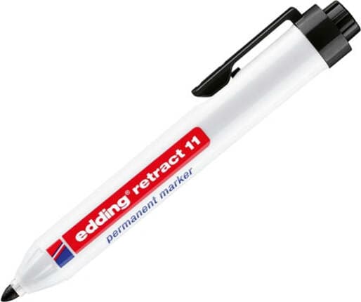 Marcatore permanente 11 Retract - punta conica da 1 50-3 00mm - nero - Edding Cancelleria e prodotti per ufficio/Penne matite scrittura e correzione/Marcatori ed evidenziatori/Pennarelli indelebili e marcatori Eurocartuccia - Pavullo, Commerciovirtuoso.it