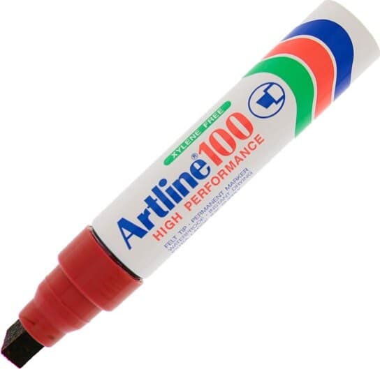 Marcatore permanente A 100 - punta scalpello jumbo - 7 50 - 12 00 mm - rosso - Artline Cancelleria e prodotti per ufficio/Penne matite scrittura e correzione/Marcatori ed evidenziatori/Pennarelli indelebili e marcatori Eurocartuccia - Pavullo, Commerciovirtuoso.it