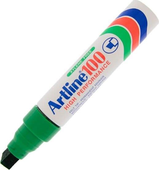 Marcatore permanente A 100 - punta scalpello jumbo - 7 50 - 12 00 mm - verde - Artline Cancelleria e prodotti per ufficio/Penne matite scrittura e correzione/Marcatori ed evidenziatori/Pennarelli indelebili e marcatori Eurocartuccia - Pavullo, Commerciovirtuoso.it