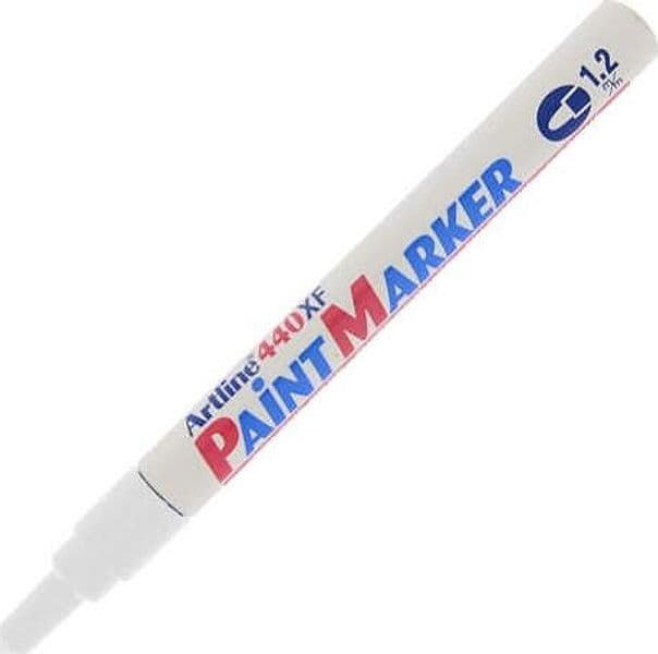 Marcatore permanente A 440 - a vernice - punta tonda fine - 1 2 mm - bianco - Artline Cancelleria e prodotti per ufficio/Penne matite scrittura e correzione/Marcatori ed evidenziatori/Pennarelli indelebili e marcatori Eurocartuccia - Pavullo, Commerciovirtuoso.it