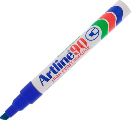 Marcatore permanente A 90 - punta scalpello - 2 - 5 mm - blu - Artline Cancelleria e prodotti per ufficio/Penne matite scrittura e correzione/Marcatori ed evidenziatori/Pennarelli indelebili e marcatori Eurocartuccia - Pavullo, Commerciovirtuoso.it