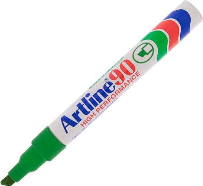 Marcatore permanente A 90 - punta scalpello 2 00 - 5 00 mm - verde - Artline Cancelleria e prodotti per ufficio/Penne matite scrittura e correzione/Marcatori ed evidenziatori/Pennarelli indelebili e marcatori Eurocartuccia - Pavullo, Commerciovirtuoso.it