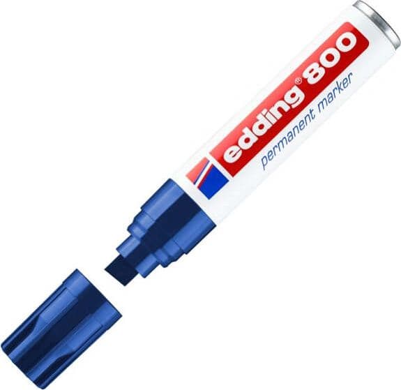 Marcatore permanente Edding 800 - punta 4 - 12 mm - blu - Edding Cancelleria e prodotti per ufficio/Penne matite scrittura e correzione/Marcatori ed evidenziatori/Pennarelli indelebili e marcatori Eurocartuccia - Pavullo, Commerciovirtuoso.it