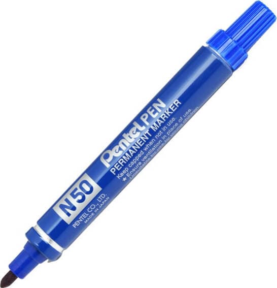 Marcatore permanente N50 - punta tonda - blu - Pentel Cancelleria e prodotti per ufficio/Penne matite scrittura e correzione/Marcatori ed evidenziatori/Pennarelli indelebili e marcatori Eurocartuccia - Pavullo, Commerciovirtuoso.it