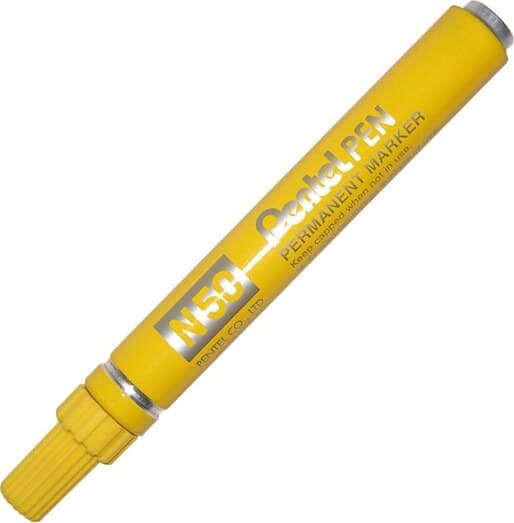 Marcatore permanente N50 - punta tonda - giallo - Pentel Cancelleria e prodotti per ufficio/Penne matite scrittura e correzione/Marcatori ed evidenziatori/Pennarelli indelebili e marcatori Eurocartuccia - Pavullo, Commerciovirtuoso.it