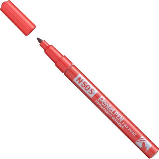 Marcatore permanente N50S - punta tonda - rosso - Pentel Cancelleria e prodotti per ufficio/Penne matite scrittura e correzione/Marcatori ed evidenziatori/Pennarelli indelebili e marcatori Eurocartuccia - Pavullo, Commerciovirtuoso.it