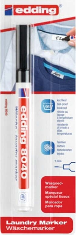 Marcatore permanente per tessuti 8040 - punta 1 0mm - nero - Edding Cancelleria e prodotti per ufficio/Penne matite scrittura e correzione/Marcatori ed evidenziatori/Pennarelli indelebili e marcatori Eurocartuccia - Pavullo, Commerciovirtuoso.it