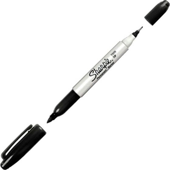 Marcatore Permanente Twin tip doppia punta - una punta fine 1 0mm - una punta extra fine 0 5mm - nero - Sharpie Cancelleria e prodotti per ufficio/Penne matite scrittura e correzione/Marcatori ed evidenziatori/Pennarelli indelebili e marcatori Eurocartuccia - Pavullo, Commerciovirtuoso.it
