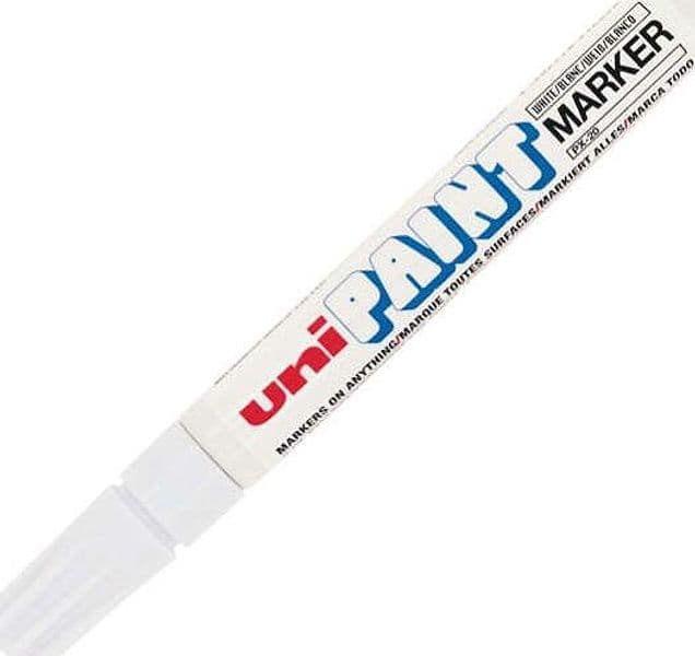 Marcatore Uni Paint PX20 - punta 2 8mm - bianco - Uni Mitsubishi Cancelleria e prodotti per ufficio/Penne matite scrittura e correzione/Marcatori ed evidenziatori/Pennarelli indelebili e marcatori Eurocartuccia - Pavullo, Commerciovirtuoso.it